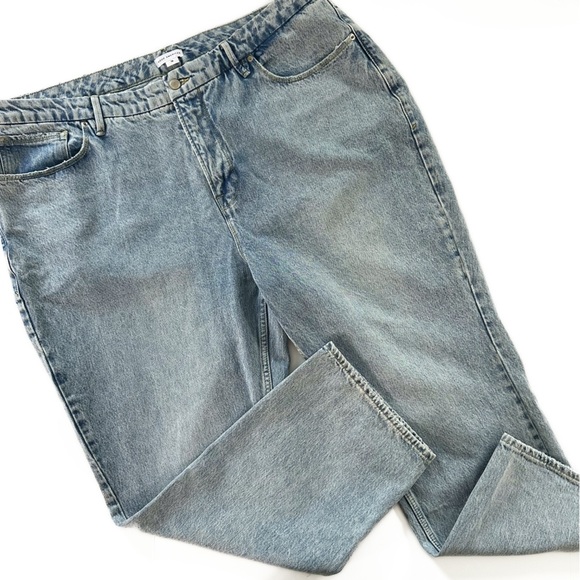 Good American Good Heritage Blue 951 Straight Legs 90s Cropped Jeans Womens 18 - Picture 2 of 8